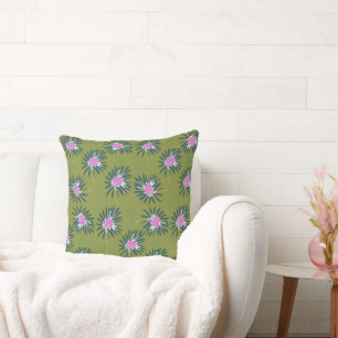 Almofada Mazipoodles Bold Daisies - Azeite Verde Flor Rosa