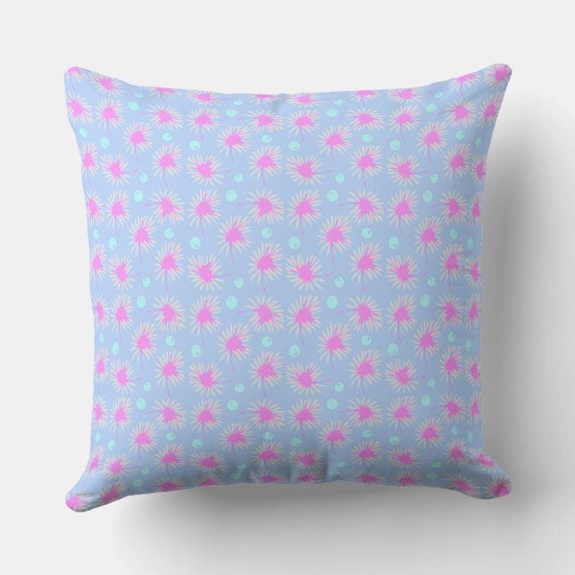 Almofada Mazipoodles Bold Daisies: Blue Fuchsia Turquoise 2 (Verso)