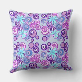 Almofada Mazipoodles Bolhas Florais - Azul Roxo Branco