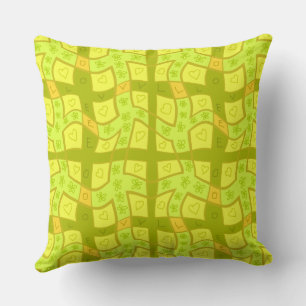 Almofada Mazipoodles Floral Love Hearts Check - Olive Limão
