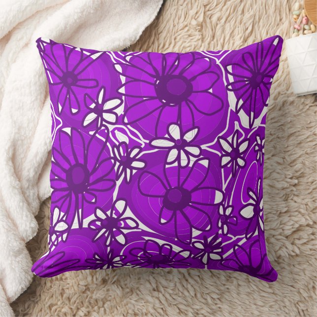 Almofada Mazipoodles Love Flowers - Branco roxo (Cobertor)
