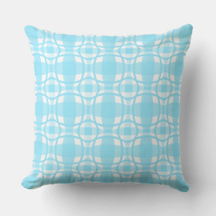Almofada Mazipoodles Xadrez ao círculo quadrado Baby Blue
