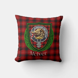 Almofada McIver Scottish Clan Tartan & Crest