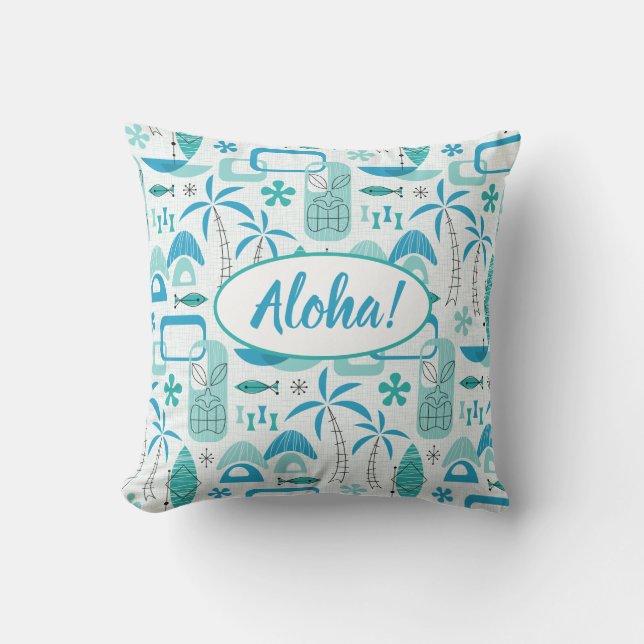Almofada MCM Hawaiian Village - Blue (Frente)
