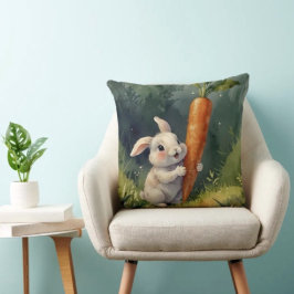 Almofada Meadow Bunny Sonha: Travesseiro decorativo Whimsic