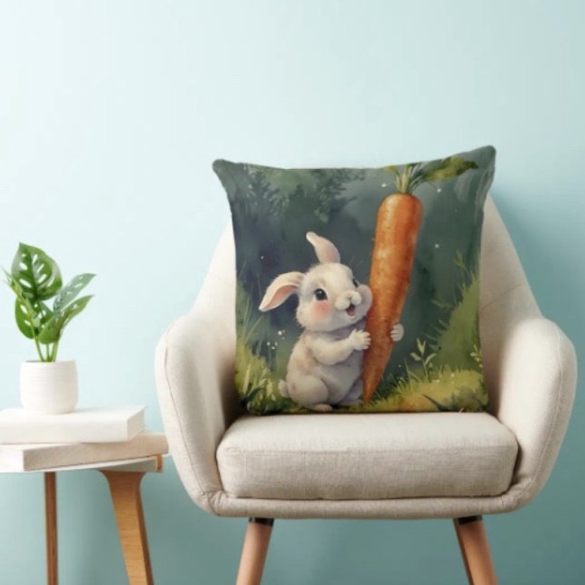 Almofada Meadow Bunny Sonha: Travesseiro decorativo Whimsic (Criador carregado)