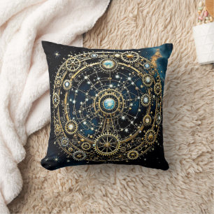 Almofada Mecanismo Celestial Arte Cósmica
