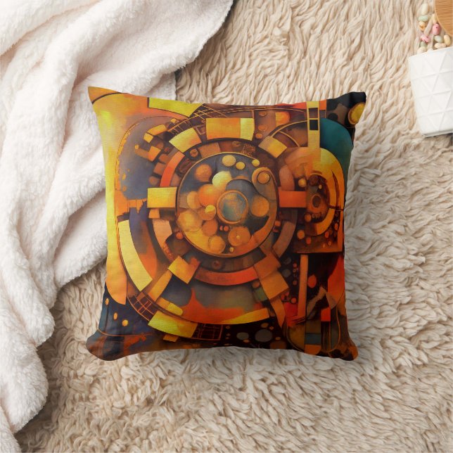 Almofada Mecanismo Solar Steampunk Abstrato (Cobertor)