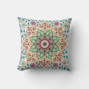Almofada Medallion Vintage, padrão multicolorido em turco,
