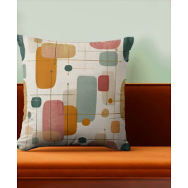 Almofada Médio centrado, Teal, ouro e abstrato rosa