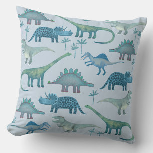 Almofada Médio Dinossauros Travesseiro decorativo Azul