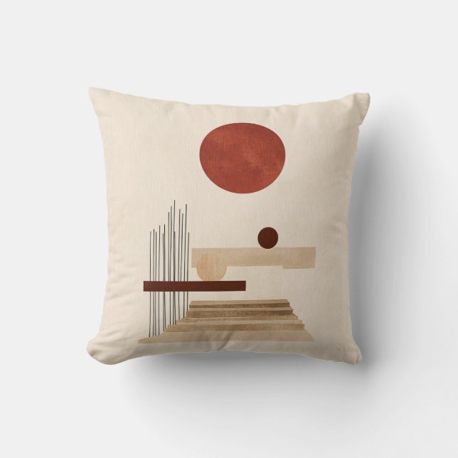 Almofada Médio Geométrico Moderno do Século Abstrato (Frente)