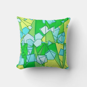 Almofada Médio, Verde limão e amarelo do século Abstrato