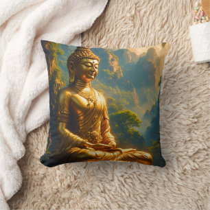 Almofada Meditação Dourada nos Picos Tailandeses