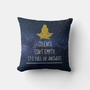 Almofada Meditação Silenciosa Citação Zen Yoga Night Stars