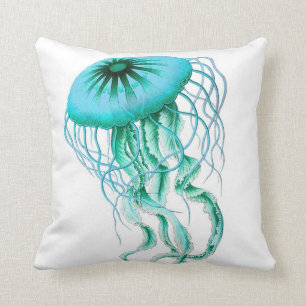 Almofada Medusa de turquesa náuticas/travesseiro decorativ