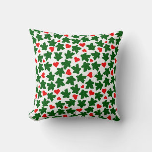 Almofada Meeple Verde com Coração Vermelho