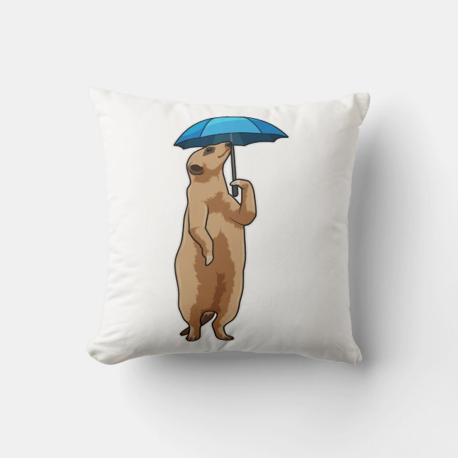 Almofada Meerkat com guarda-chuva (Frente)
