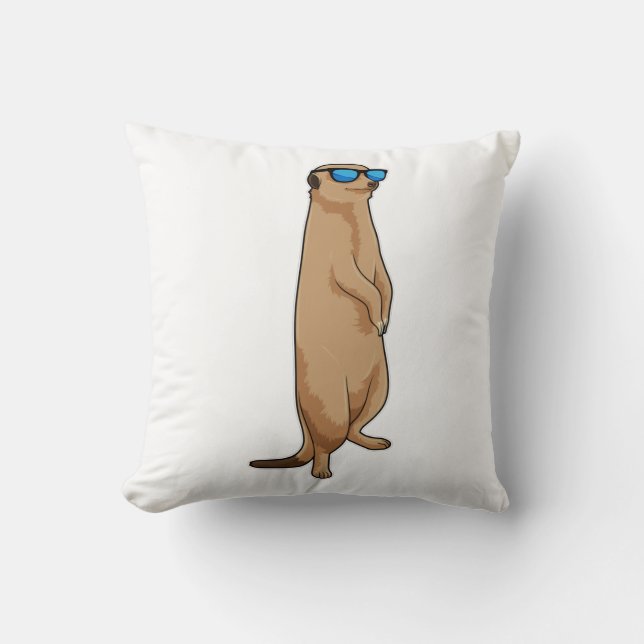 Almofada Meerkat com óculos de sol (Frente)