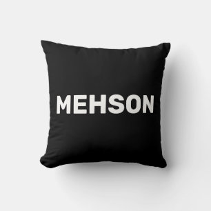 Almofada "MEHSON" Texto branco do gíria das Ilhas Virgen