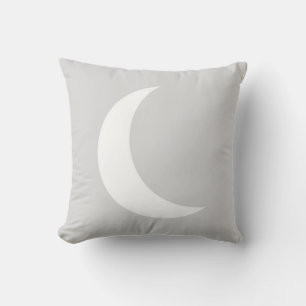 Almofada Meia Lua Branco e Cinza