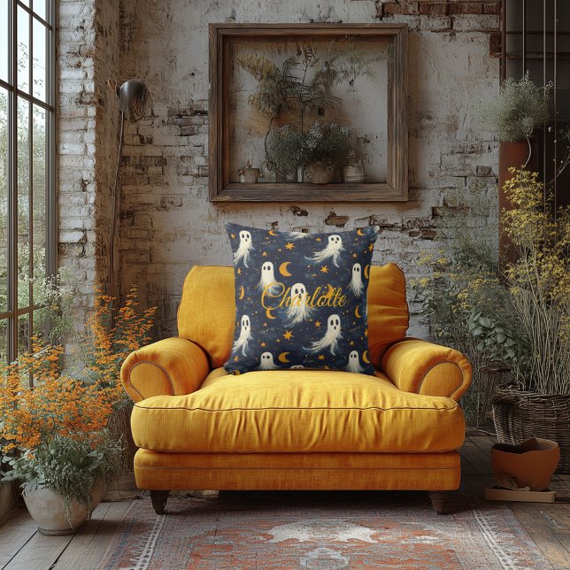 Almofada Meia-noite Fantasmas Halloween com Motifs Celestia (Criador carregado)