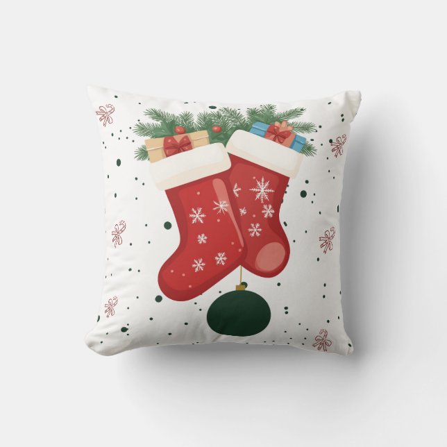 Almofada  Meias de Natal e Presentes de Natal Design de Fér (Frente)