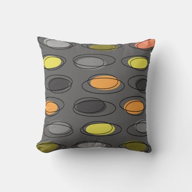 Almofada Meio século de Ovais Modernos Escrivores de Cinza (Frente)