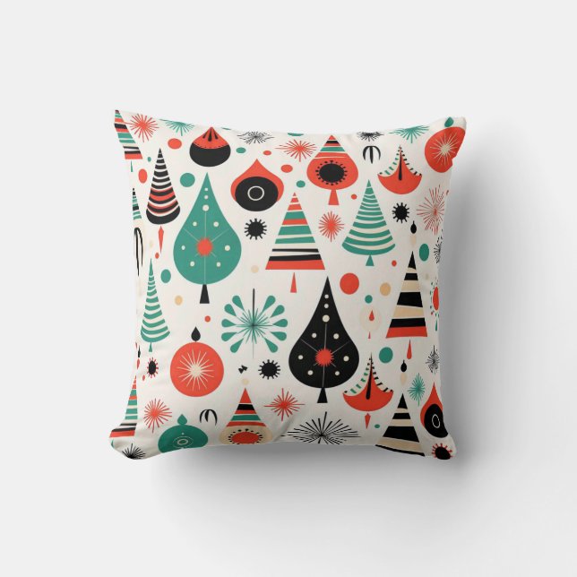 Almofada MEIO SÉCULO MOD Moderno no Natal atômico (Frente)