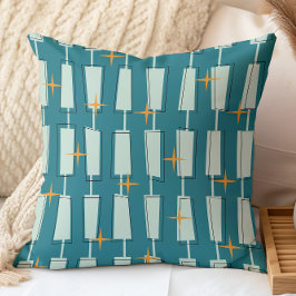 Almofada Meio século Modern Atomic Blocks Teal, Aqua