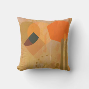 Almofada meio século moderno de abstrato com cor laranja