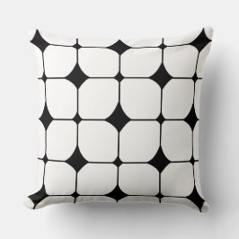 Almofada Meio século moderno preto branco geométrico