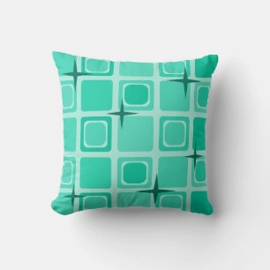 Almofada Meio século - Quadrados Modernos - Stars Teal