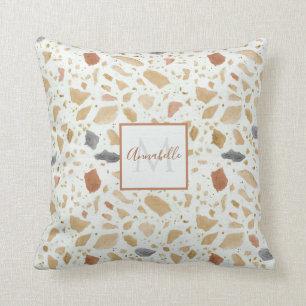 Almofada Meio século Retro Modern Terrazzo Terracotta Nome