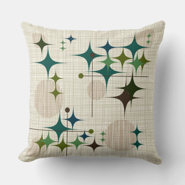 Almofada Meio século Starbursts moderno e globos (Frente)