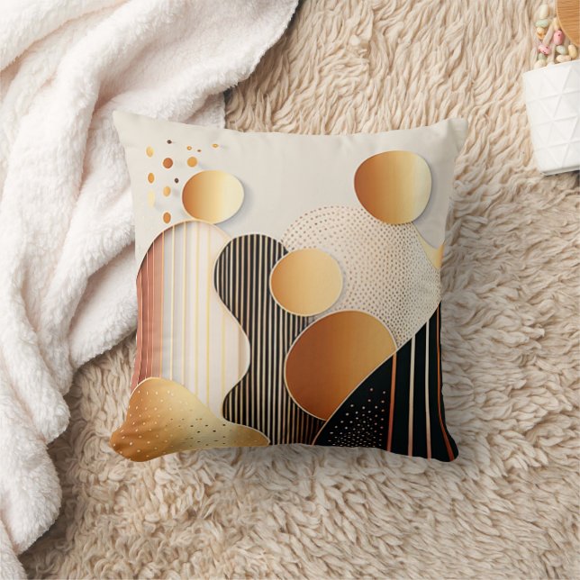 Almofada Meio século Terracotta Brown e Beige (Cobertor)