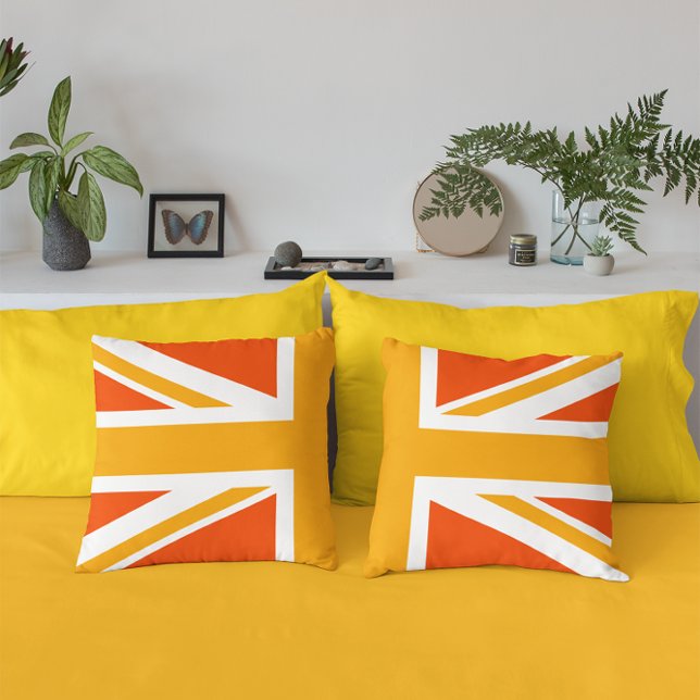 Almofada Meio Union Jack Laranja (Cool)