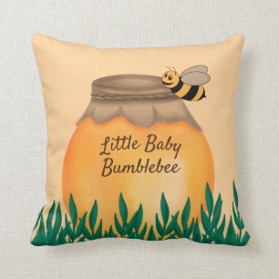 Almofada Mel Pot Bumble Bee no Berçário Infantil Amarelo