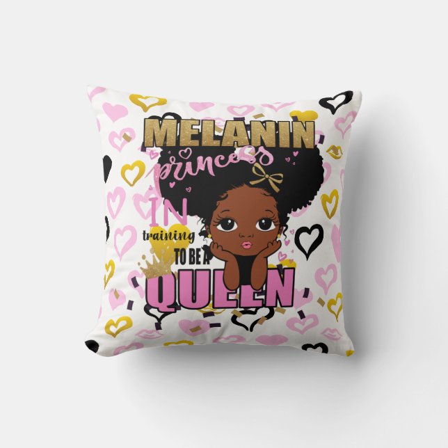 Almofada Melanin Princess Training To Be Queen Lilibet Gift (Frente)