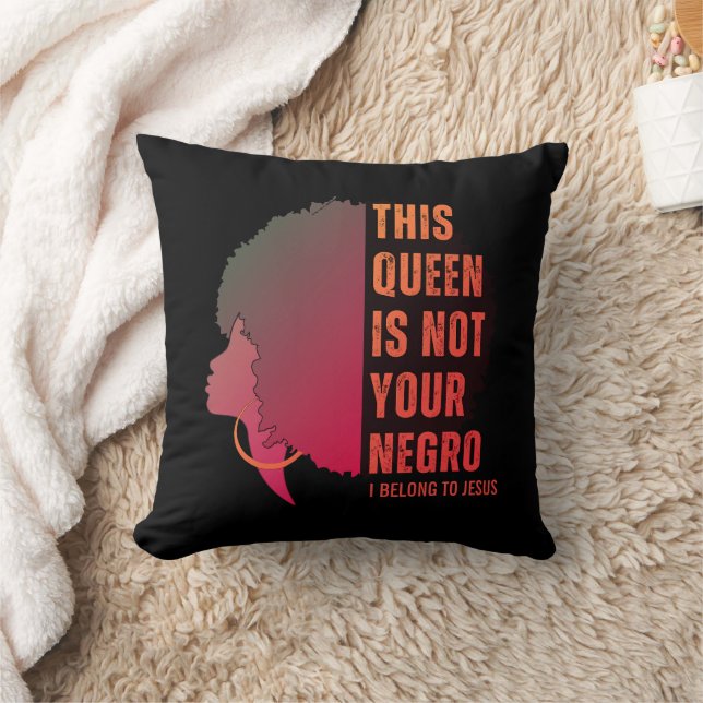 Almofada Melanin Queen NOT YOUR NEGRO Afro (Cobertor)