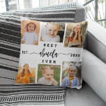Almofada Melhor Abuela - Colagem de Fotos para Netos<br><div class="desc">Celebre a "Melhor Abuela Nunca" com este Travesseiro decorativo personalizado de Colagem de Fotos para Netos. Este presente sincero apresenta uma colagem carinhosamente organizada de fotos queridas capturando momentos especiais, complementada por uma mensagem sincera. Criado a partir de tecido macio e de alta qualidade, ele oferece conforto e estilo a...</div>