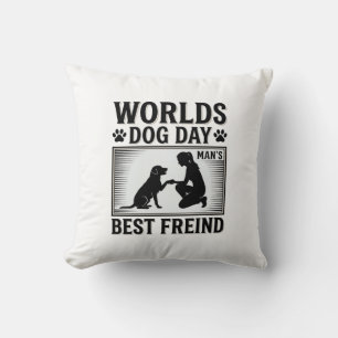 Almofada Melhor Amigo do Homem no Dia de Cachorro Vintage