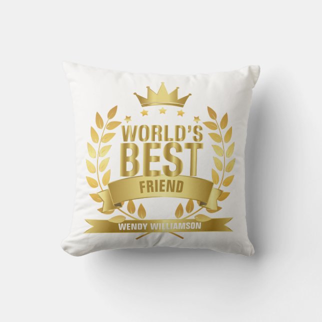Almofada Melhor Amigo do Mundo Ouro Diversão (Frente)