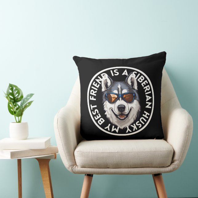 Almofada Melhor Amigo Siberian Husky (Cadeira)