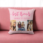 Almofada Melhor Amigos Rosa Quente 3 Colagem de Fotografias<br><div class="desc">Comemore a amizade com o Travesseiro decorativo de Keepsaokê dos Melhores Amigos Rosa Quente 3. Personalizado com um vibrante design cor-de-rosa quente, ele apresenta uma bela colagem organizada de três fotos queridas capturando momentos especiais com seus melhores amigos. Criado a partir de materiais de alta qualidade, este travesseiro adiciona um...</div>