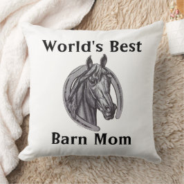 Almofada Melhor Barn Mãe Sketch Cavalo Branco Negro