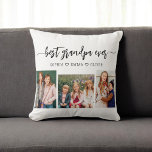 Almofada Melhor Colagem de Fotos dos Avós<br><div class="desc">Celebre seu avô com o Travesseiro decorativo de Colagem de Fotos dos Melhores Avós. Este saque personalizado apresenta uma bela coleção de fotos queridas, capturando momentos especiais com seus netos. Feito com materiais de alta qualidade, adiciona um toque na moda e sentimental a qualquer espaço, perfeito para exibição em uma...</div>