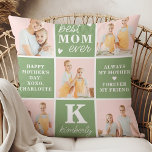 Almofada Melhor Colagem de Fotos Personalizada 7 do MOM do<br><div class="desc">Apresentando o presente perfeito para o melhor MOM de todos os tempos - um travesseiro personalizado de colagem fotográfica! Este na moda e travesseiro moderno apresentam espaço para 5 imagens especiais, criando um dom único e sentimental que qualquer mãe adoraria. Com os espaços para adicionar uma inicial e um nome...</div>