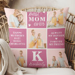 Almofada Melhor Colagem de Fotos Pink 7 Personalizada do MO<br><div class="desc">Apresentando o presente perfeito para o melhor MOM de todos os tempos - um travesseiro personalizado de colagem fotográfica! Este na moda e travesseiro moderno apresentam espaço para 5 imagens especiais, criando um dom único e sentimental que qualquer mãe adoraria. Com os espaços para adicionar uma inicial e um nome...</div>