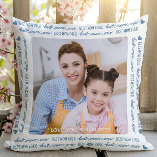 Almofada Melhor Dia de as mães Azul de Fotografia Moderna d